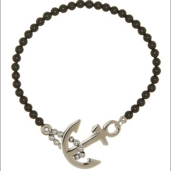 Jean Claude Other - Jean Claude Men’s Onyx & Hematite Anchor Braclet